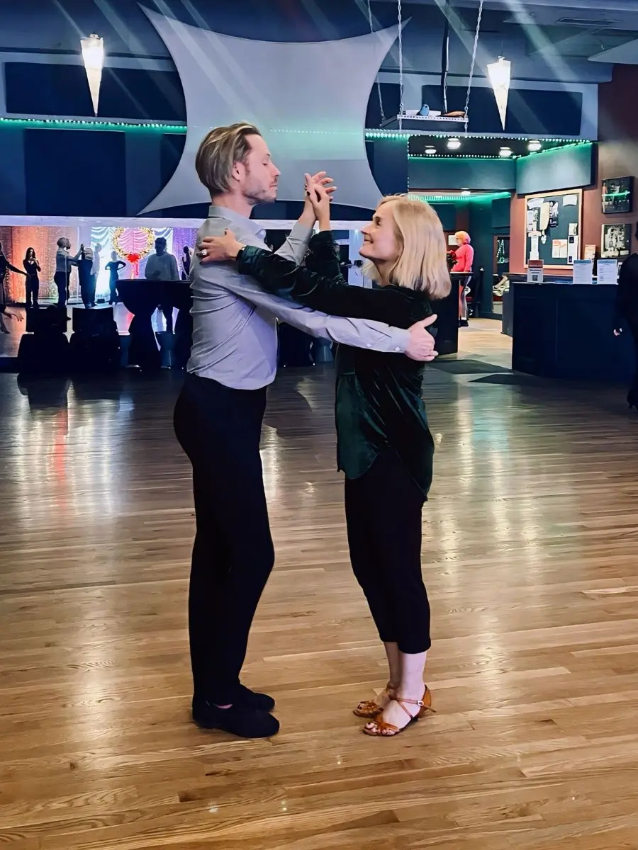 Private ballroom dance lesson with Imre Gombkoto at SuperShag West Ballroom Dance Studio near Boston