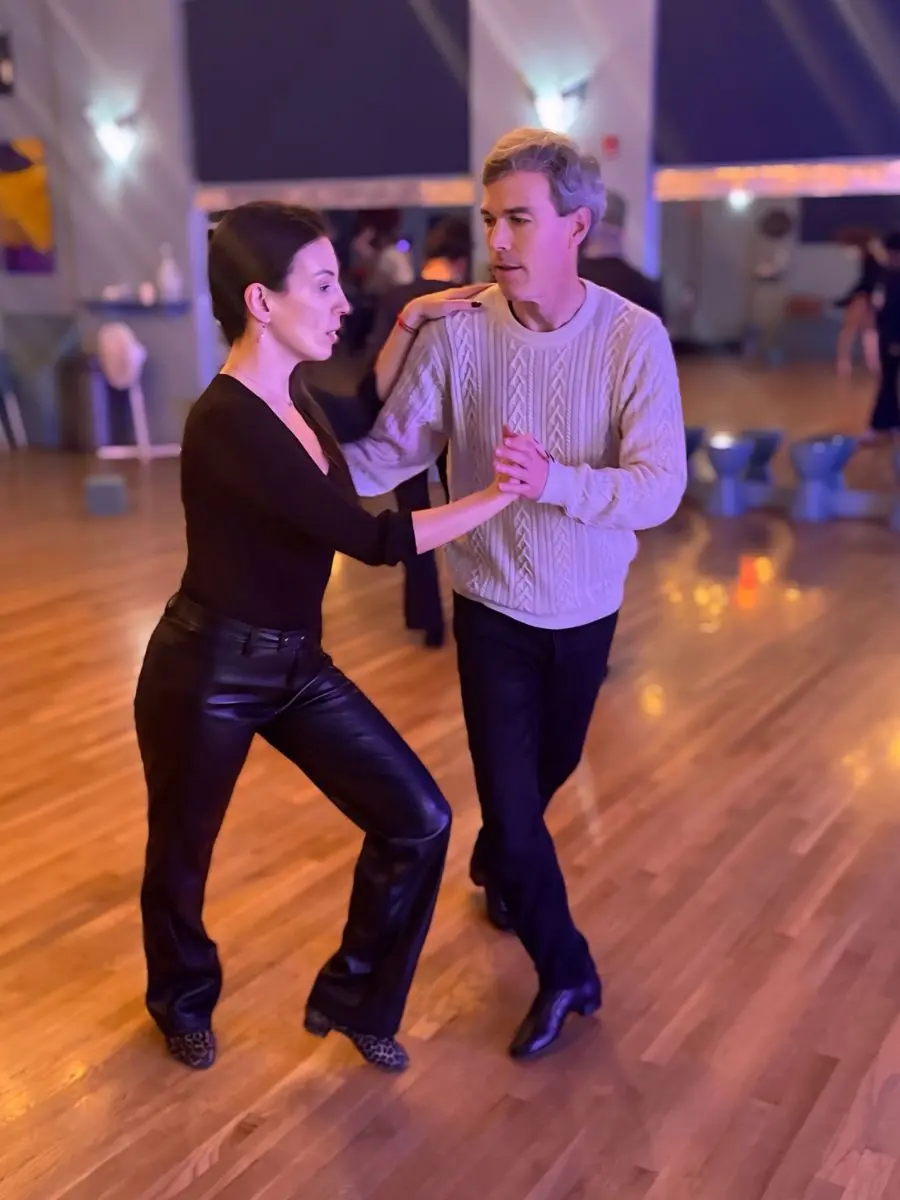 Private ballroom dance lesson near Newton with Mariasha Izmaylova at SuperShag West Ballroom Dance Studio, Waltham, near Boston.