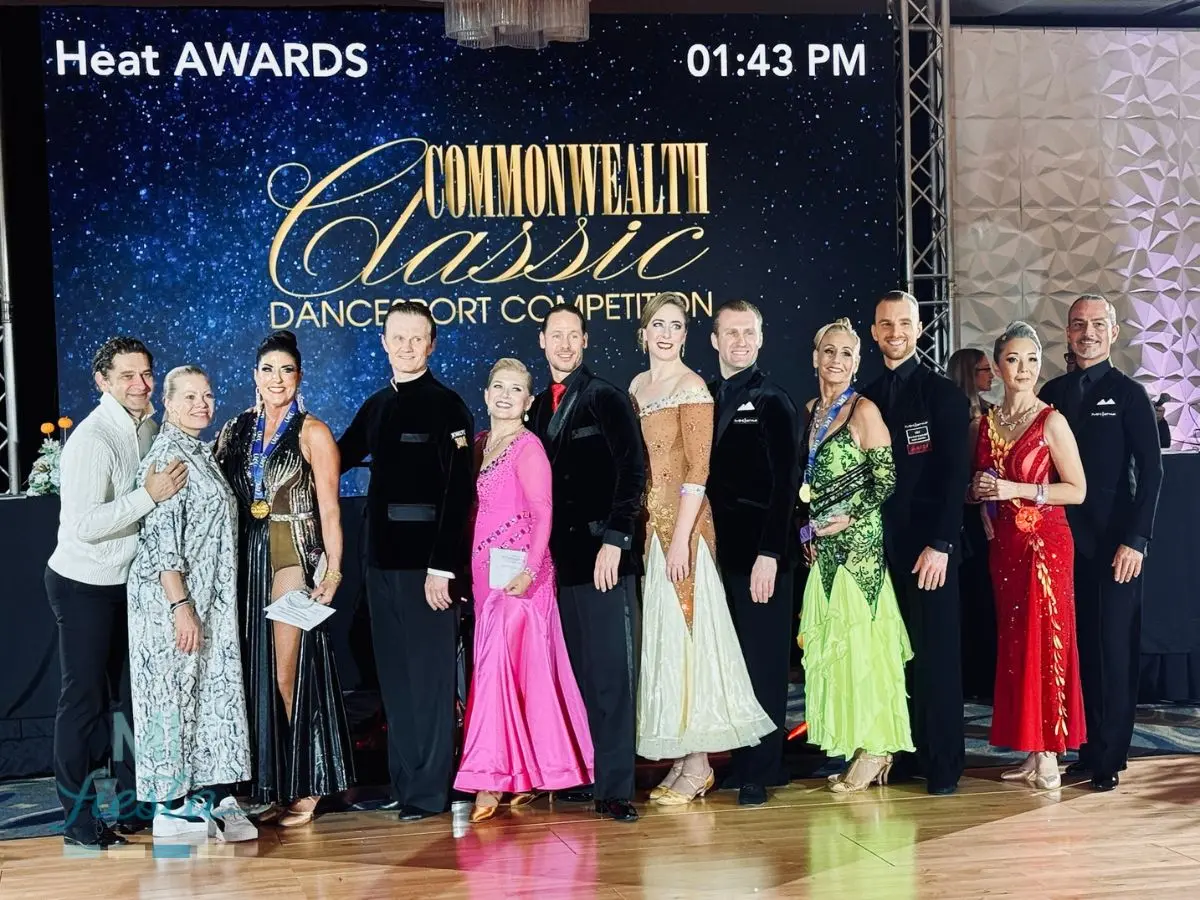 MI Fiesta Dance at the Commonwealth Classic 2025 – Irina Shapeton Silver Smooth Irina Shapeton with fellow competitors in the Pro-Am Silver Scholarships Closed Silver C American Smooth category at the 2025 Commonwealth Classic Dance Competition.