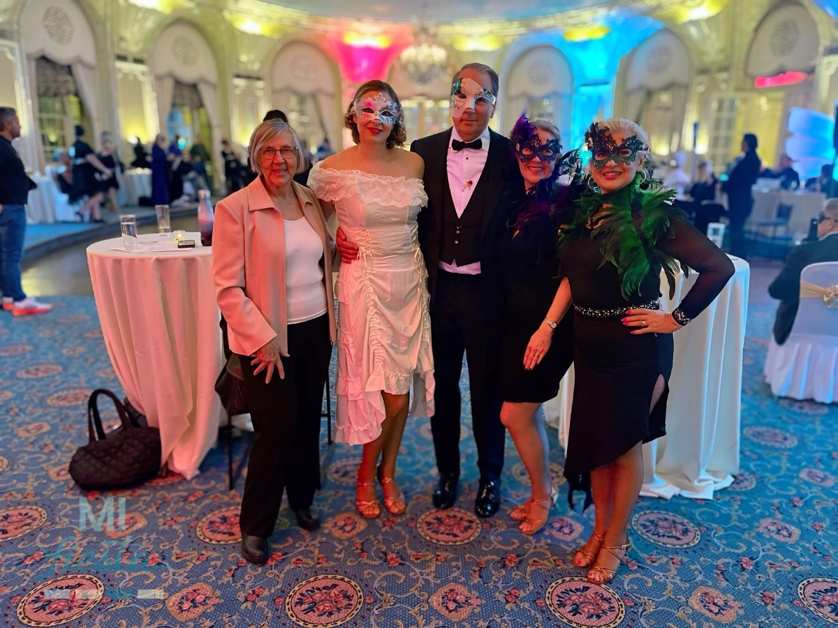 Ballroom dance lessons students from MI Fiesta Dance Studio during Night Club session at Boston Tea Party 2026 Oval Room