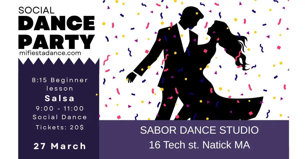 Ballroom Social Dance Party Sabor Dance Studio 16 Tech Street Natick MA